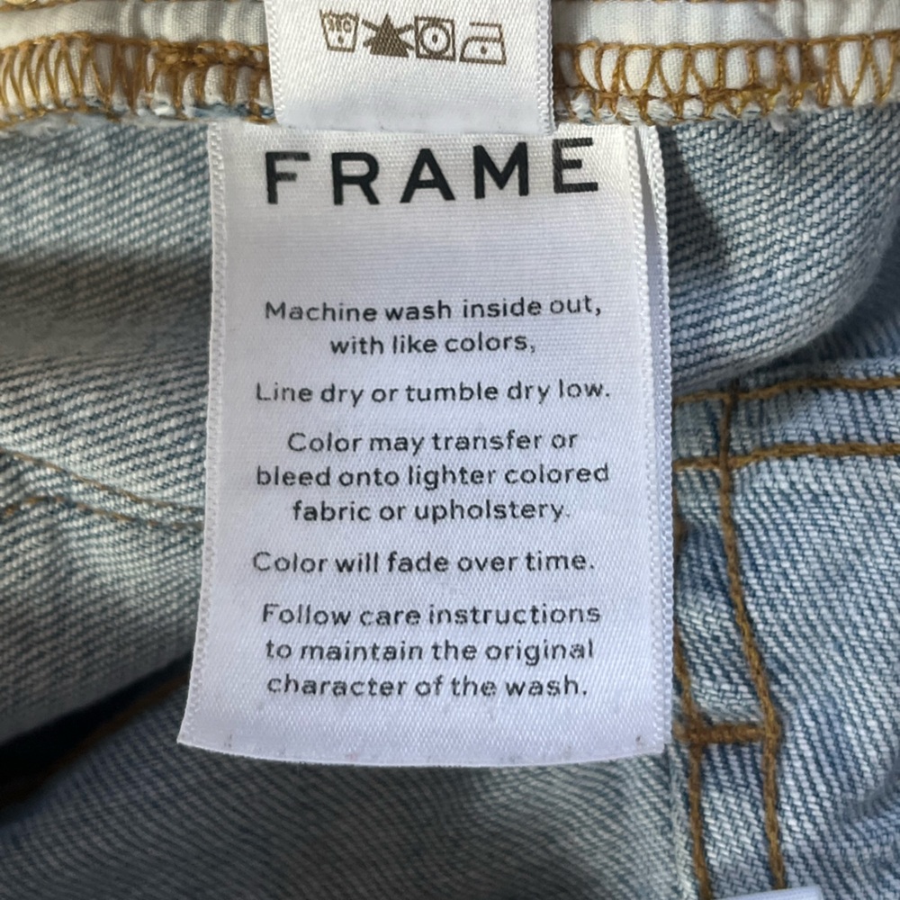 FRAME Denim Le Cutoff Distressed Jean Shorts Forton Downs Wash Light Blue 30 - Picture 10 of 10